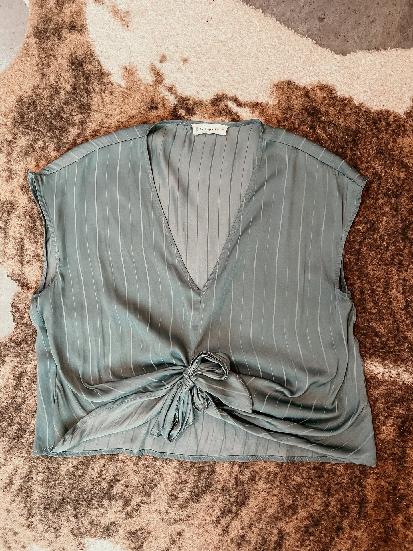 Sage Green Satin Tie Top HP