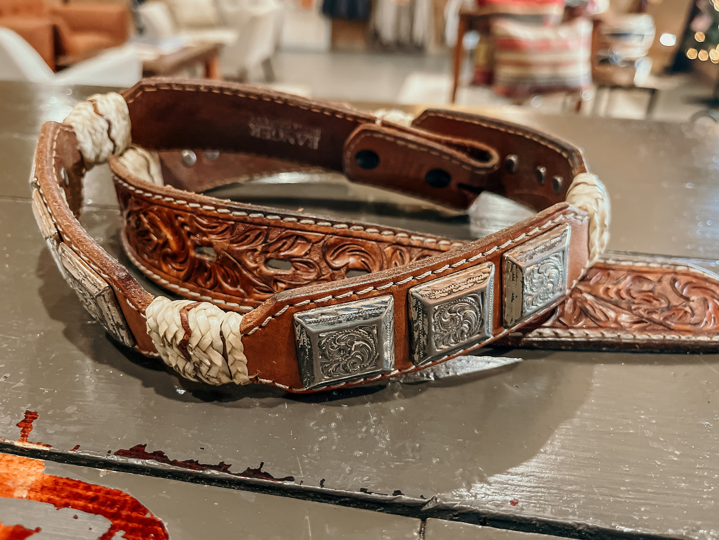 Ranger Leather Belt with Conchos SZ 34 HP