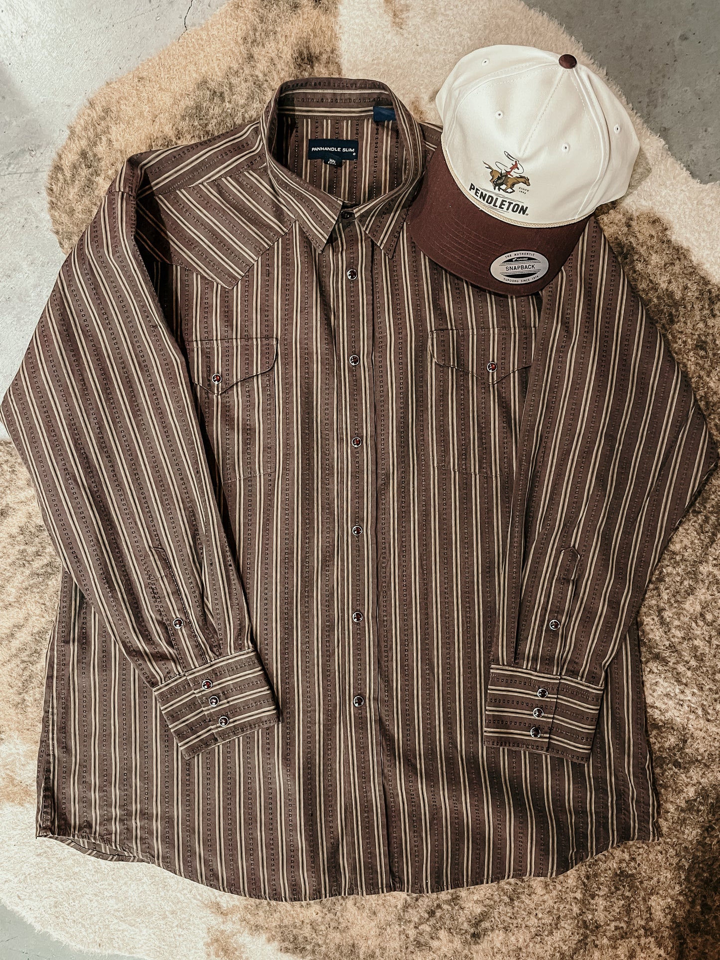 Brown Panhandle Slim Pearl Snap HP