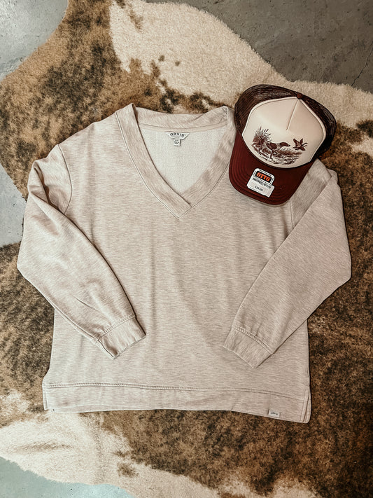 Ladies V Neck Orvis Sweatshirt HP