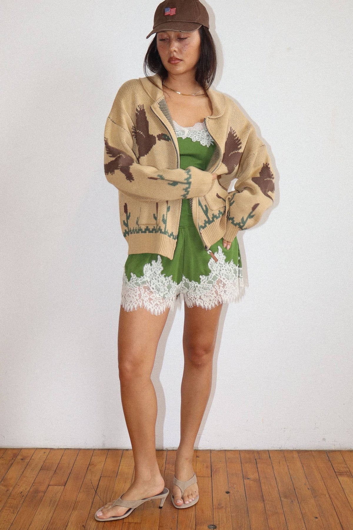 Desert Bird Knit Zip Cardigan HP