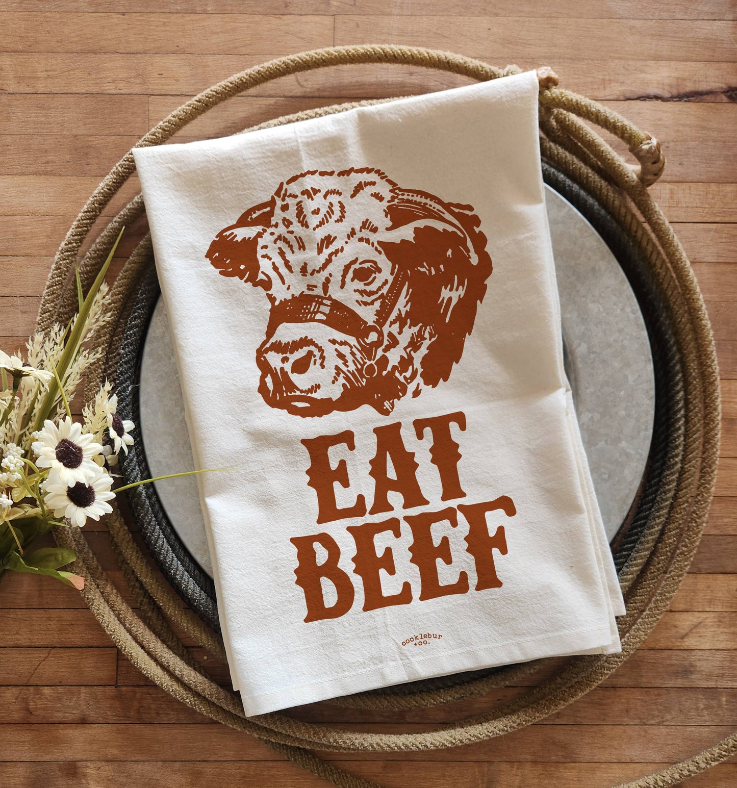 Eat Beef - Old Fashioned Tea Towel HP