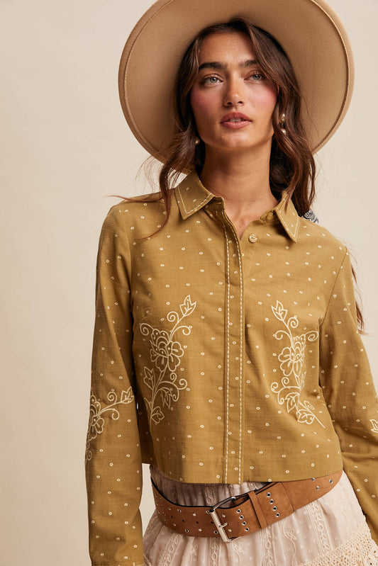 Embroidered Western Cotton Shirt HP
