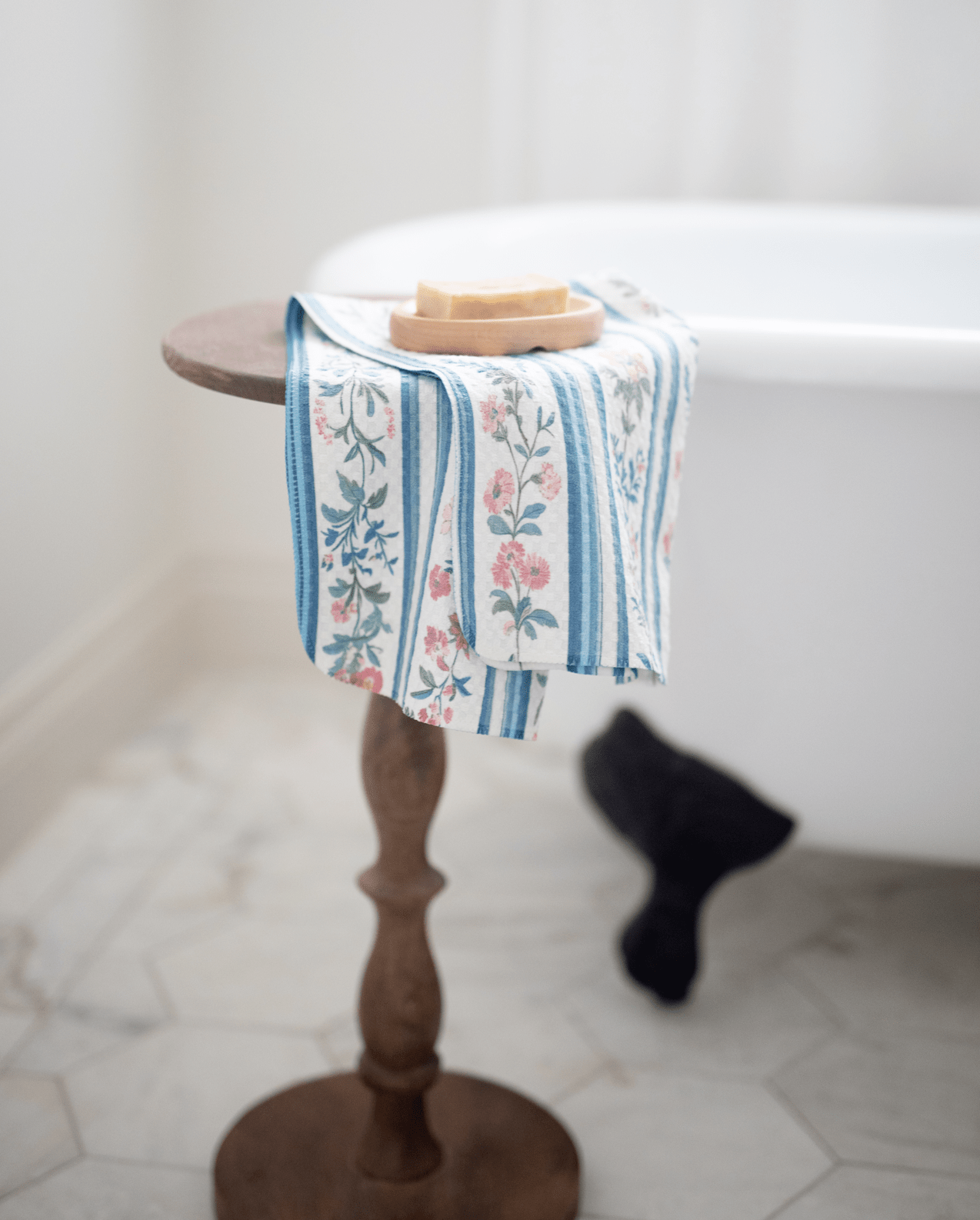 Floral Stripes Tea Towel