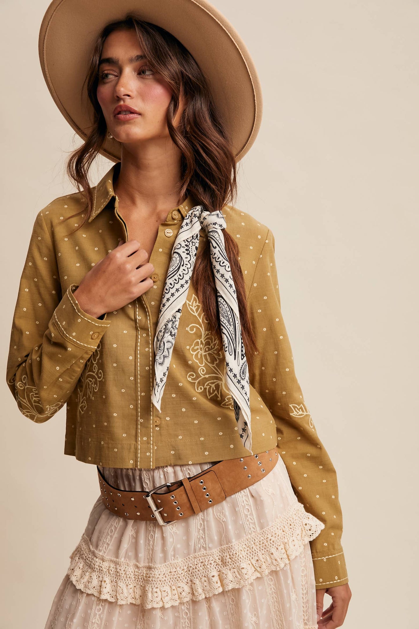 Embroidered Western Cotton Shirt HP