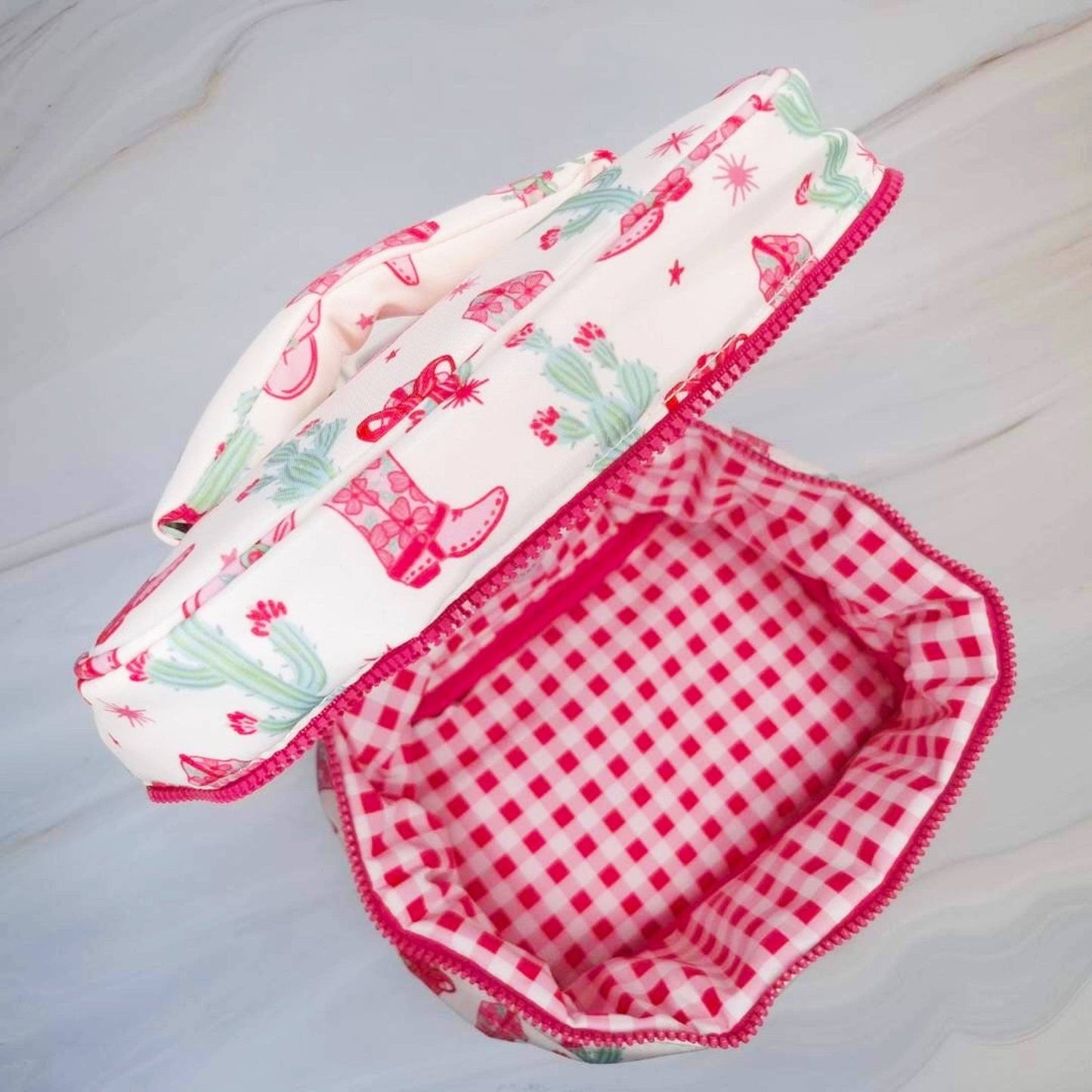 Western Whimsy Travel Cosmetic Case With Handle