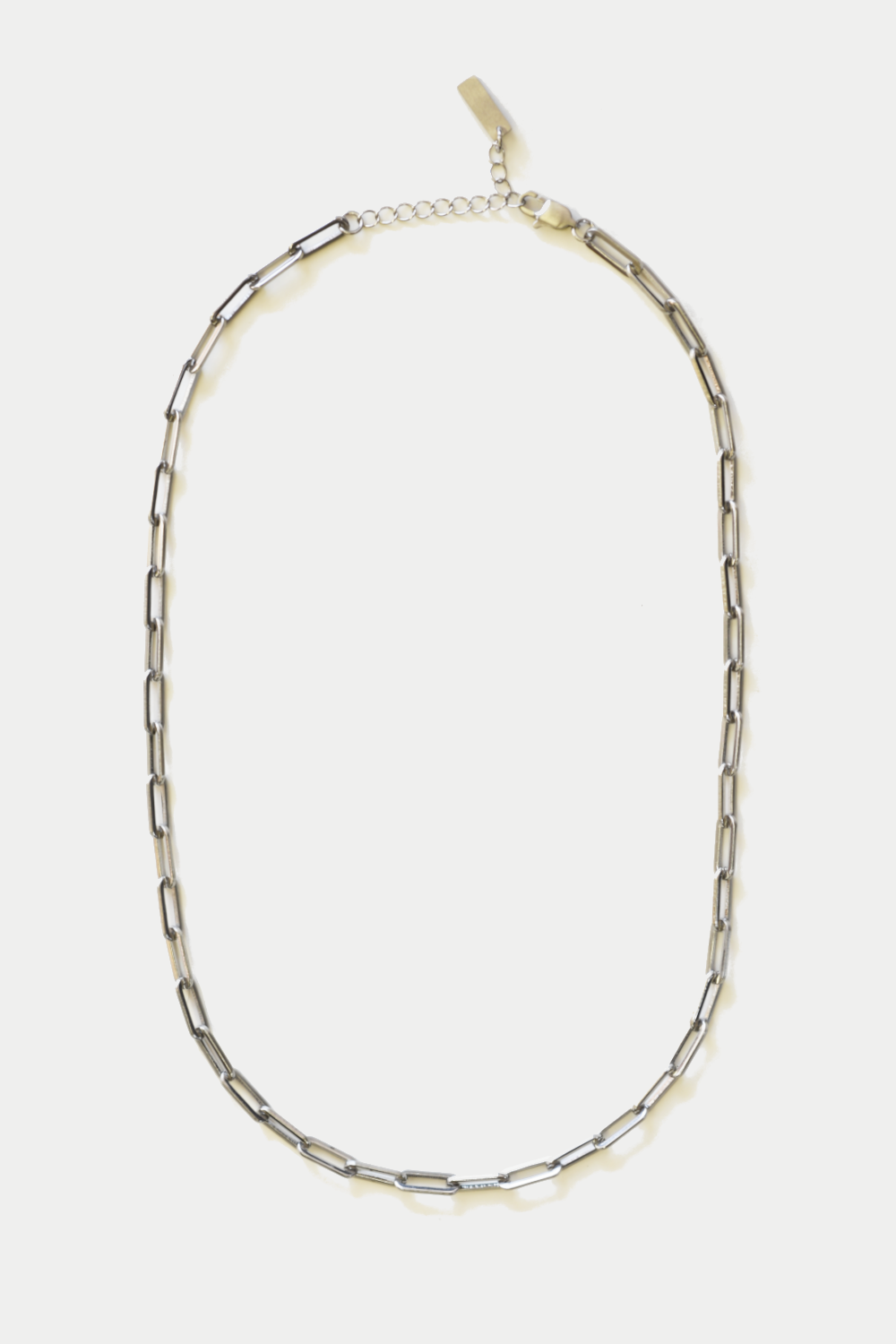 3mm Paper Clip Chain Necklace: Steel