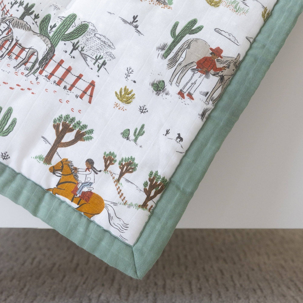 Cotton Muslin Toddler Comforter - Cowpoke: Cowpoke