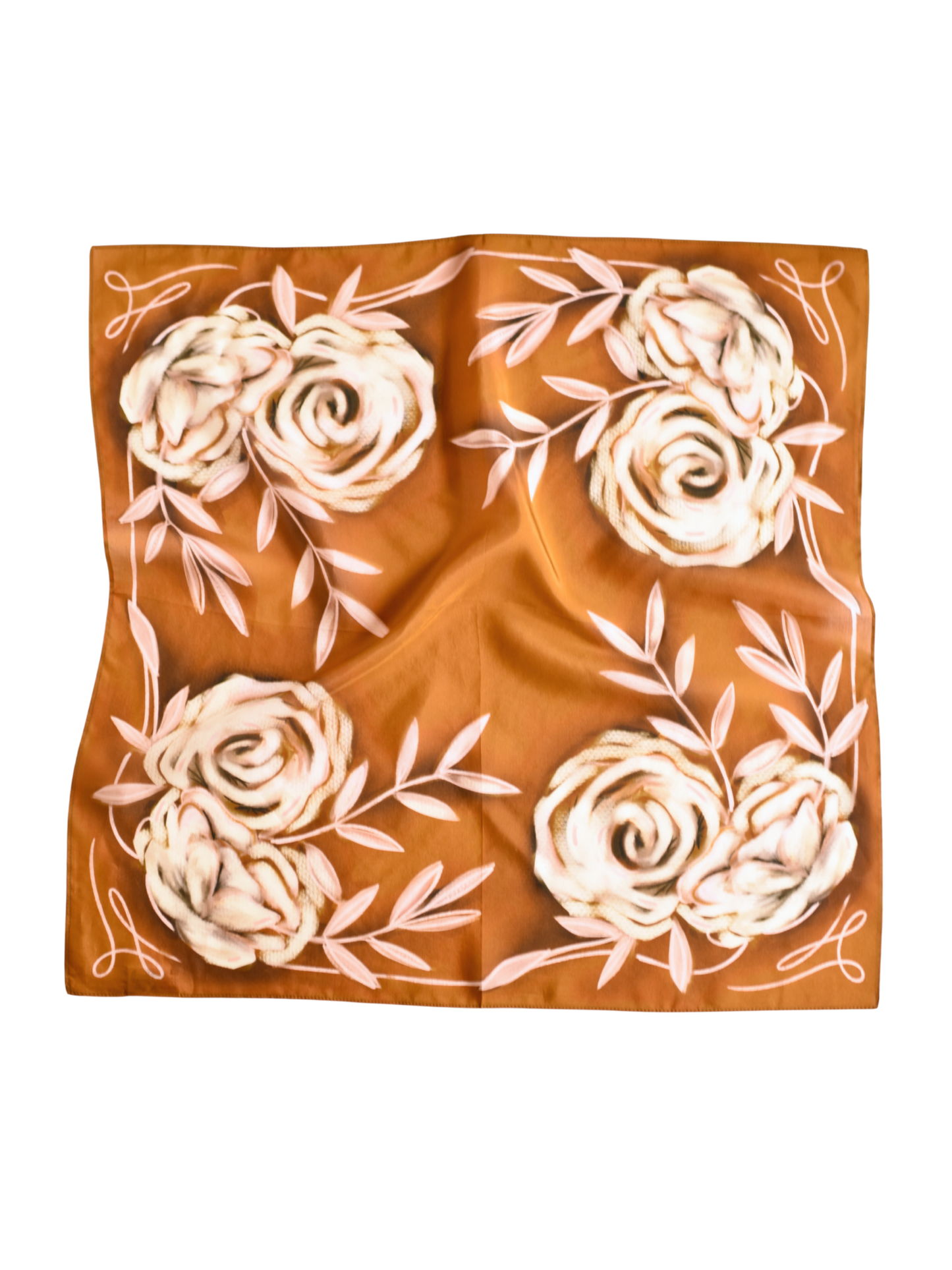 Rustic Wild Roses Wild Rag Western Silk Scarf LU