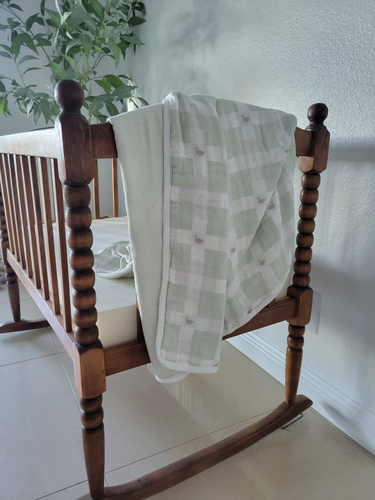 Little Mallard Duck Quilt 6 Layer Gauze Blanket: No Lace border
