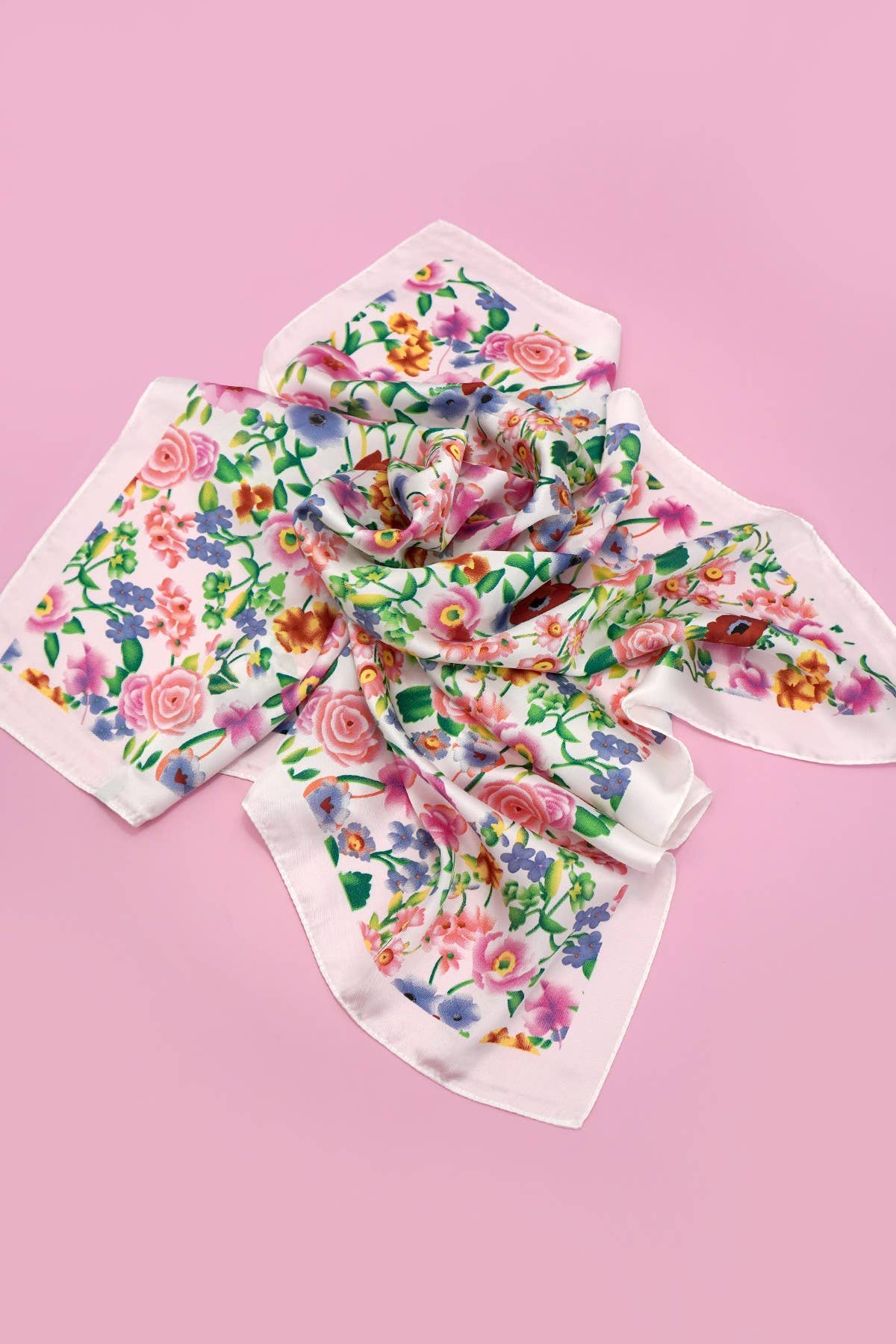 LARGE FLORAL PRINT BANDANA SCARF LU