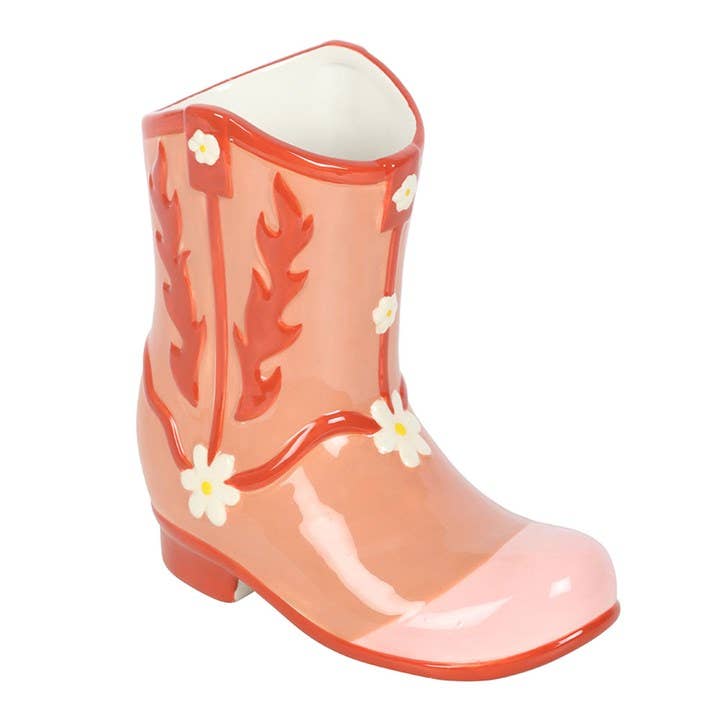 Pink Cowboy Boot Flower Vase-LU