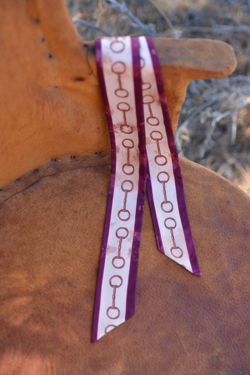 Show Day Dee Ring Snaffle Bit Silk Western Cowgirl Twilly Scarf LU