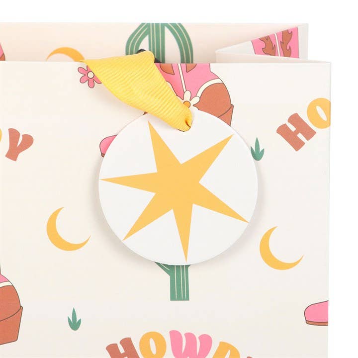 23cm Medium Cowboy Boot Print Gift Bag-LU