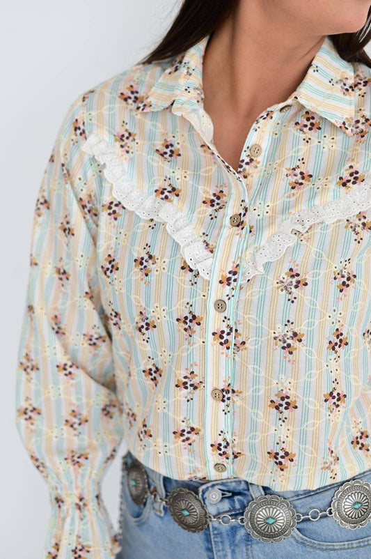 Floral RUFFLE TOP HP