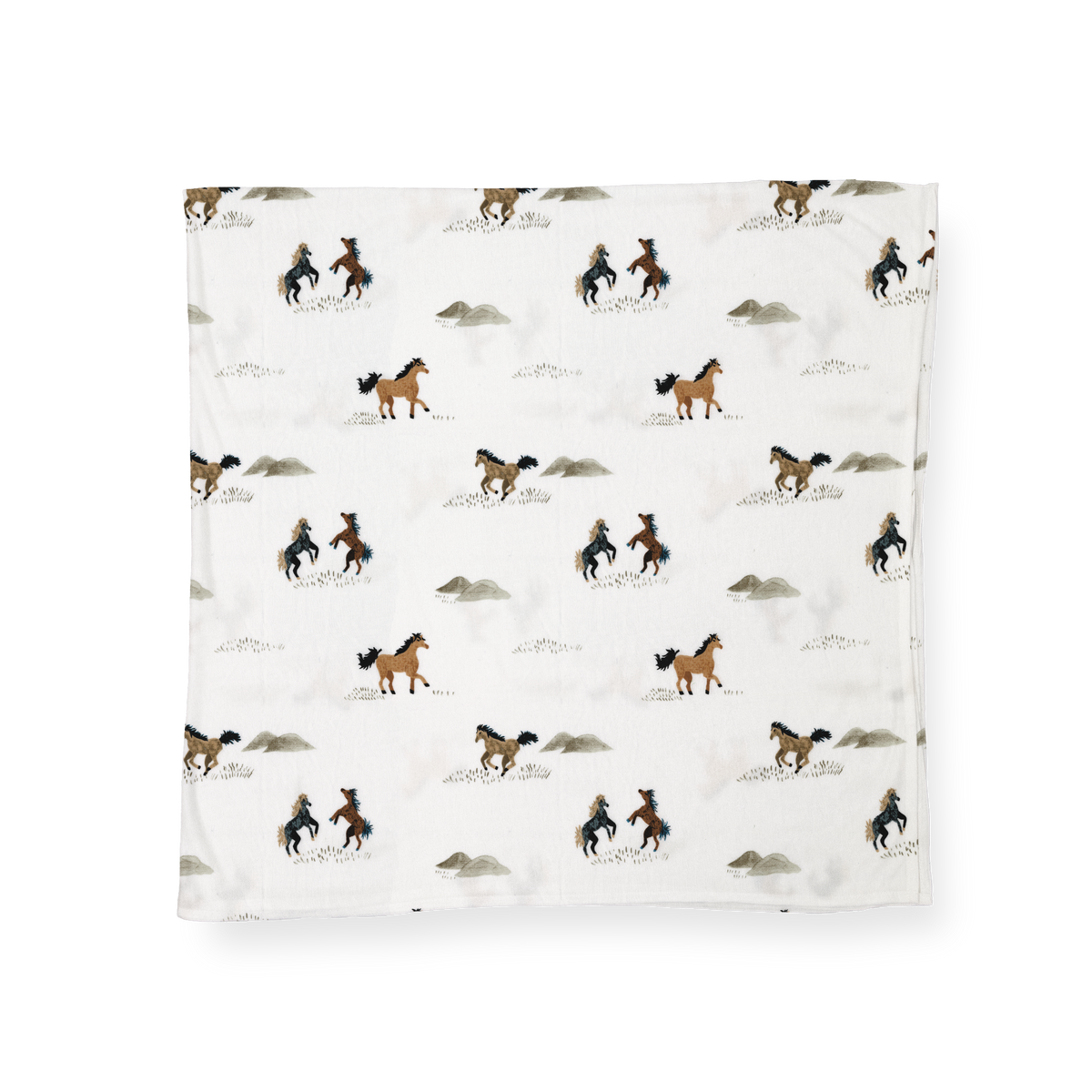 Stretch Knit Swaddle Blanket - Wild Horses: Wild Horses
