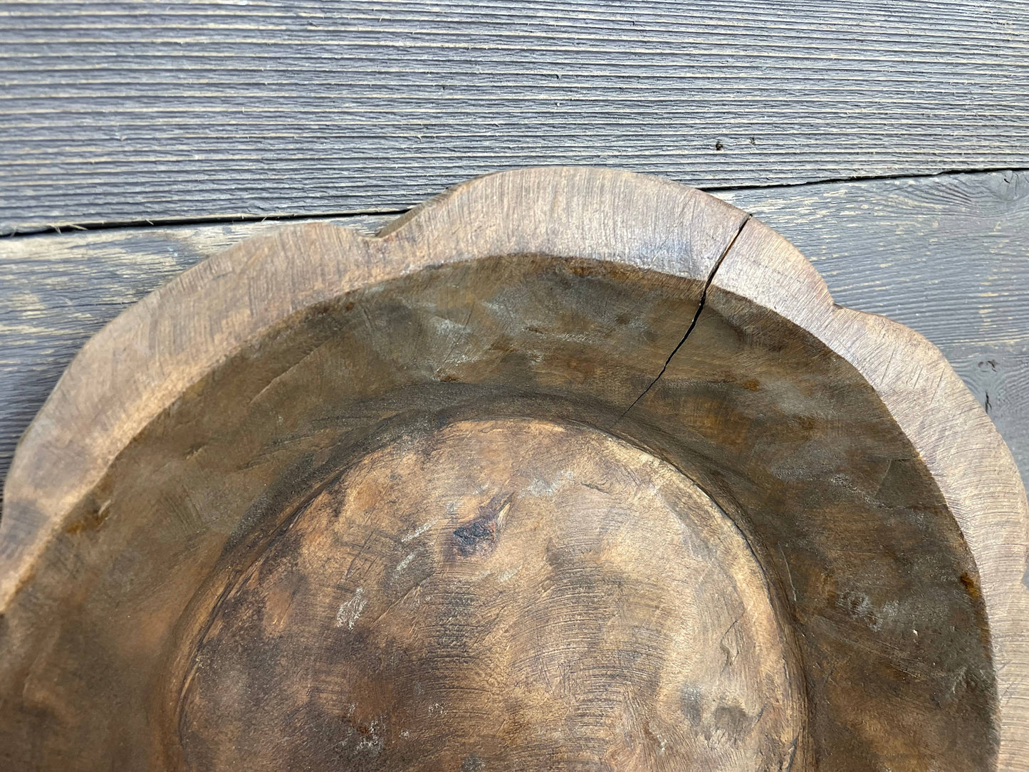 Small Flower Dough Bowl-10-12 inches-Waxed LU