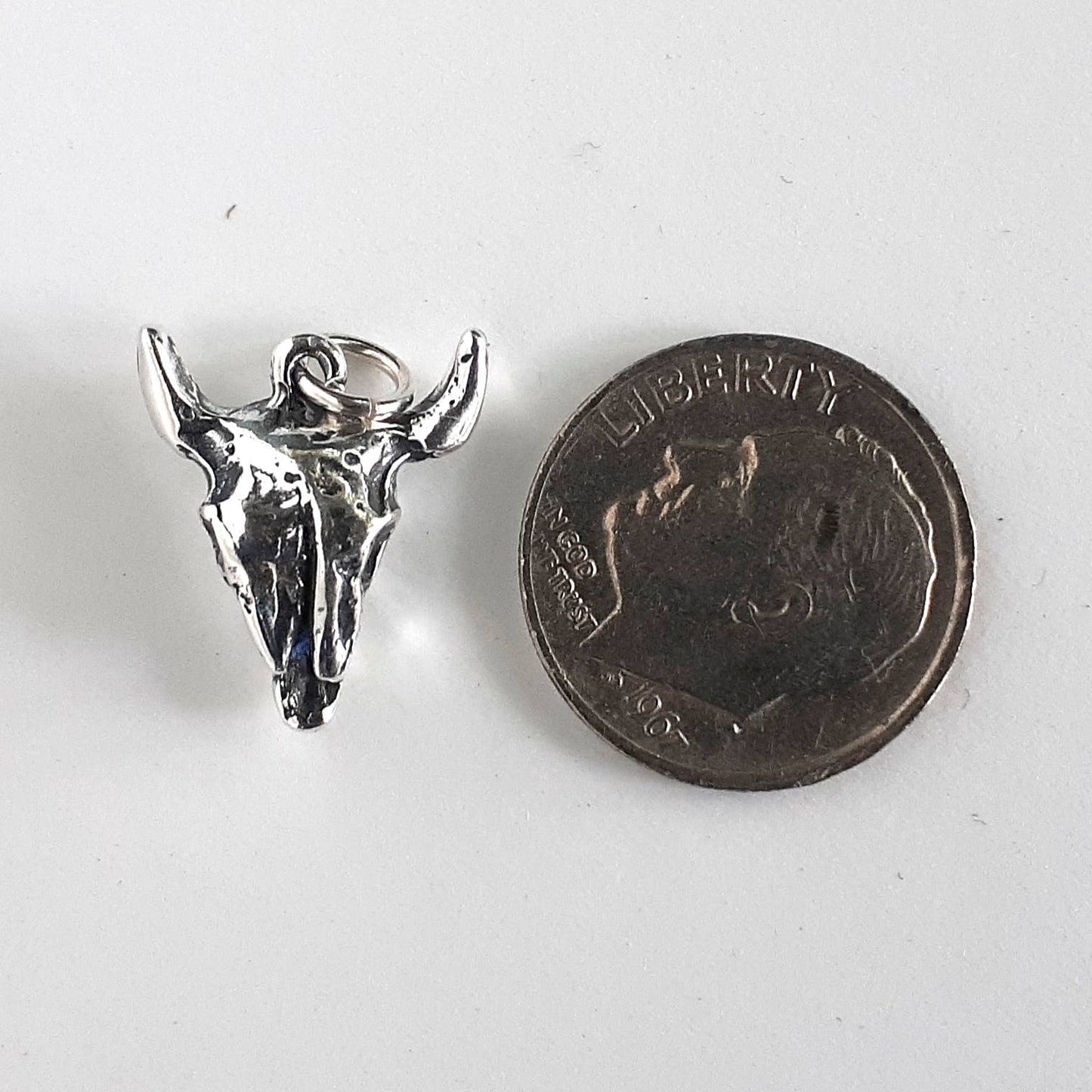 Bison Skull Sterling Silver Necklace LU