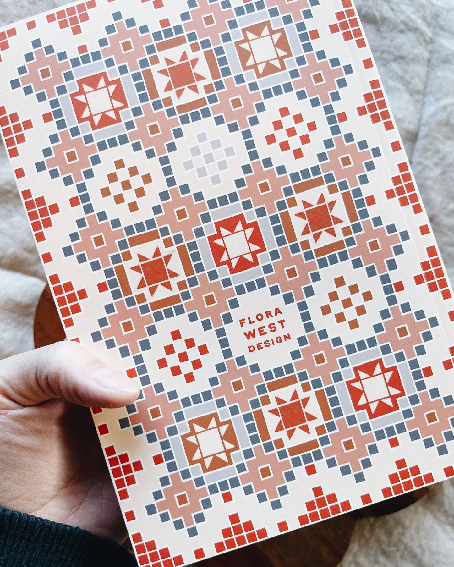 Scandi Tiles Notebook A5 Size Velvet Touch Lined Journal