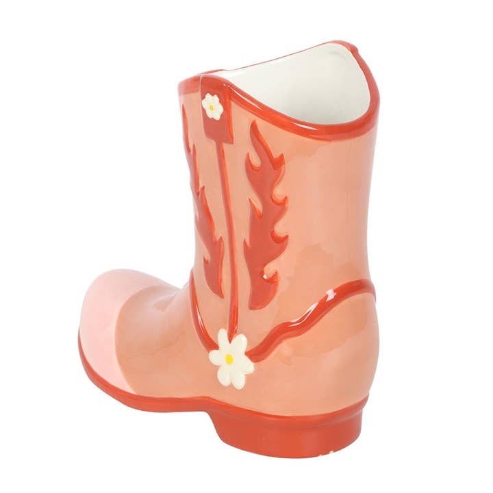 Pink Cowboy Boot Flower Vase-LU