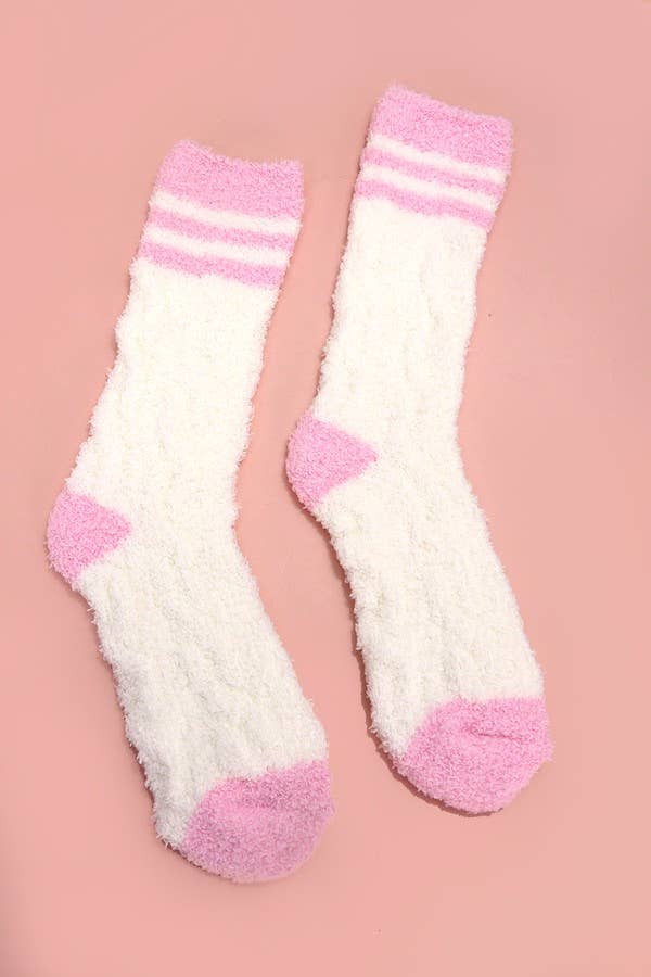 WARM CHINLON SOFT FLEECE FUZZY SOCKS-OLIVE LU