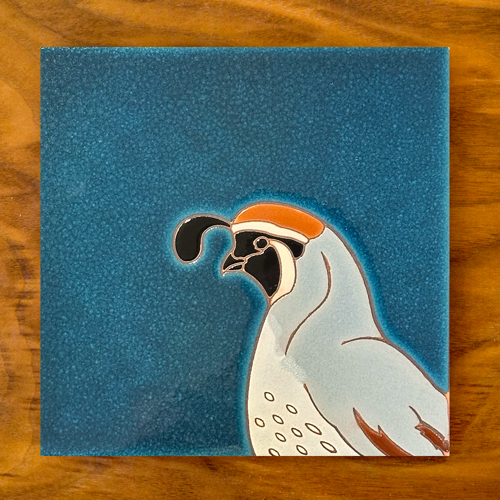Lone Quail Hand Glazed Art Tile Trivet