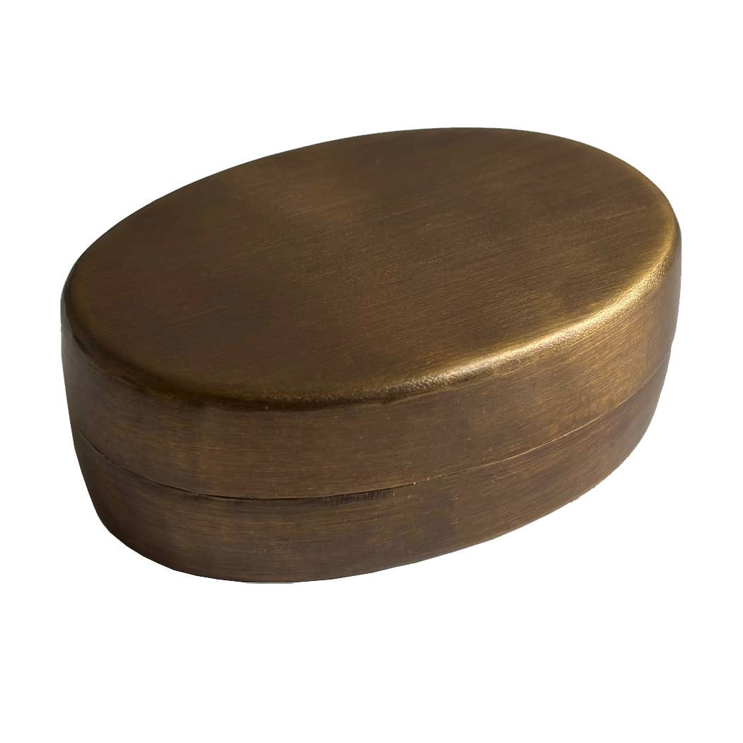 Standing Horse Pill Box, Solid Antiqued Brass, 3"