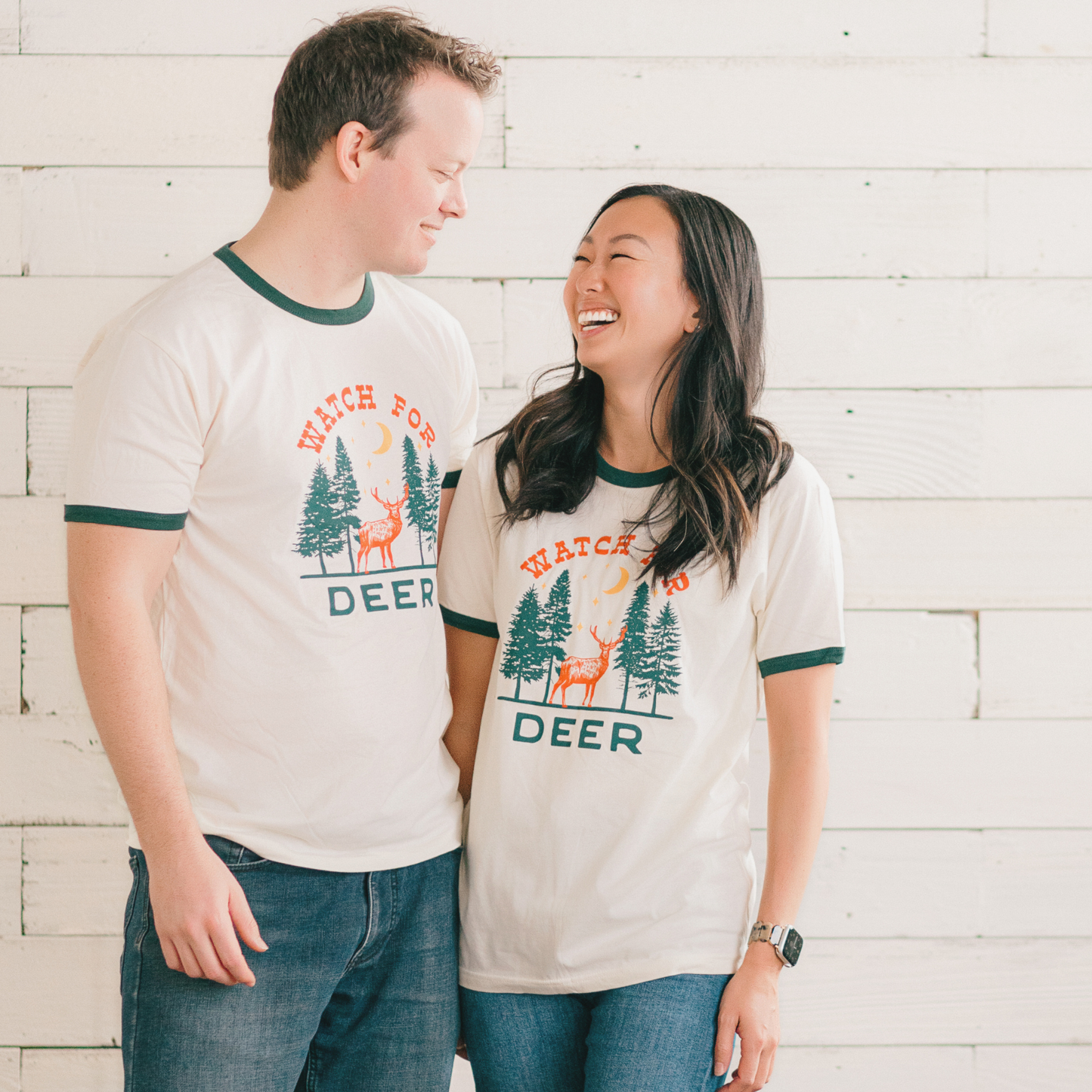 Watch for Deer Adult T-Shirt, Midwest T-Shirt, Graphic Tee: L