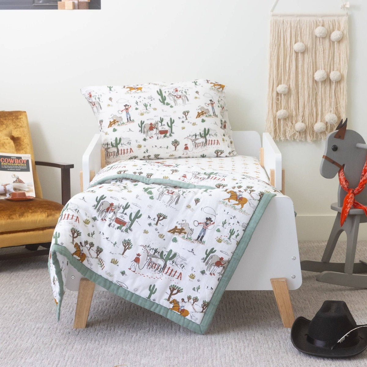 Cotton Muslin Toddler Comforter - Cowpoke: Cowpoke