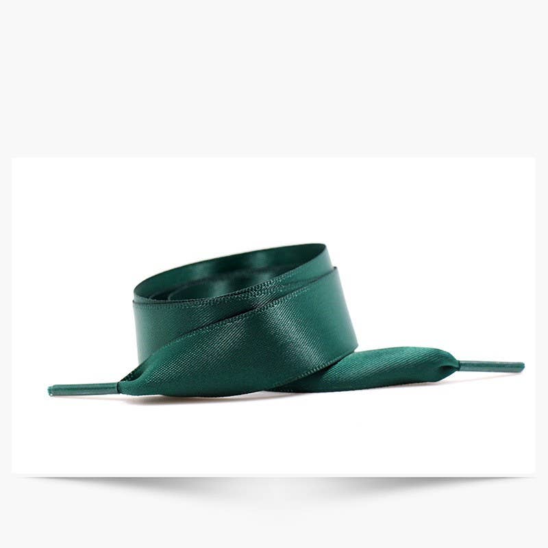 SILK SATIN RIBBON BOW PAIR SHOE LACES Green LU