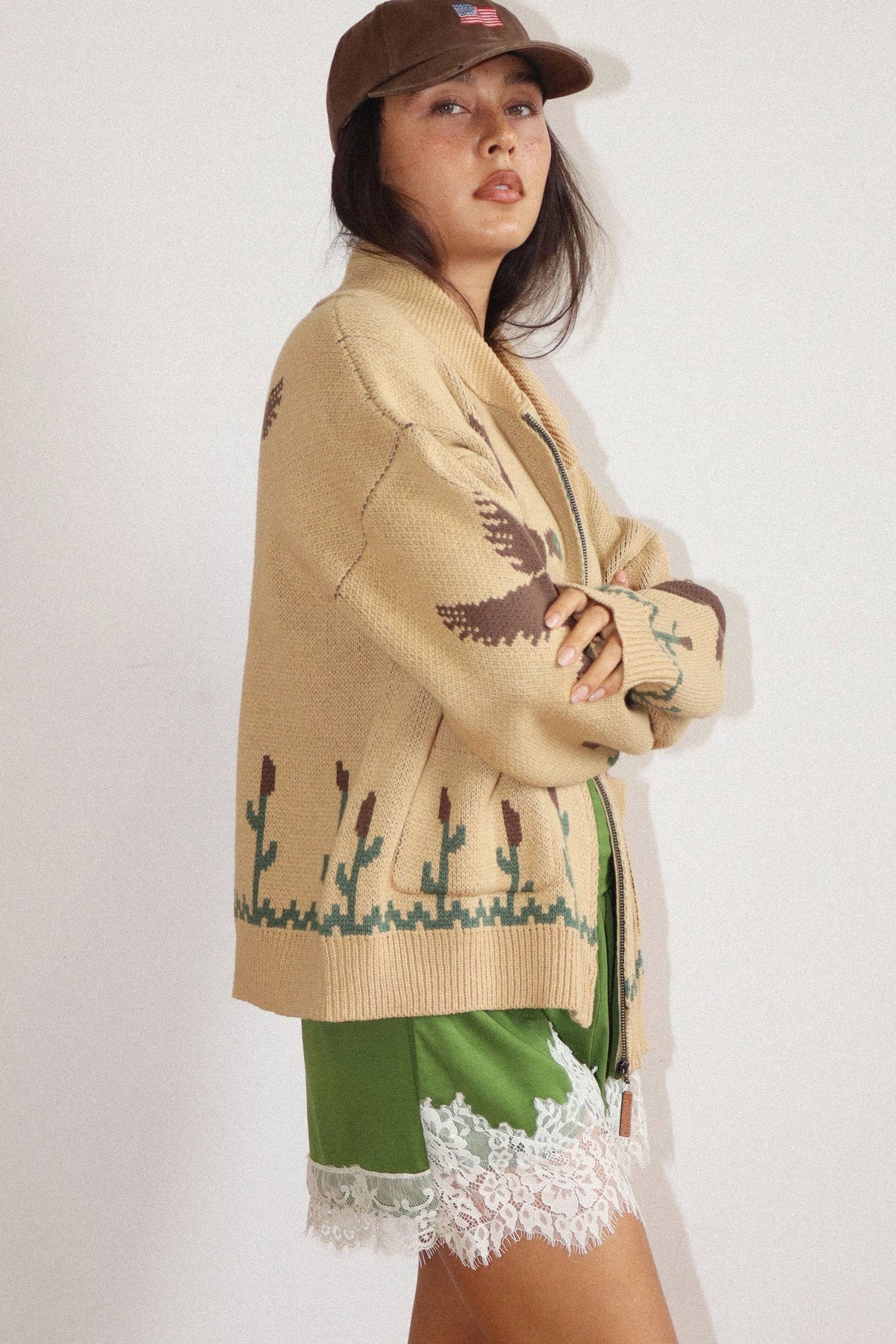 Desert Bird Knit Zip Cardigan HP