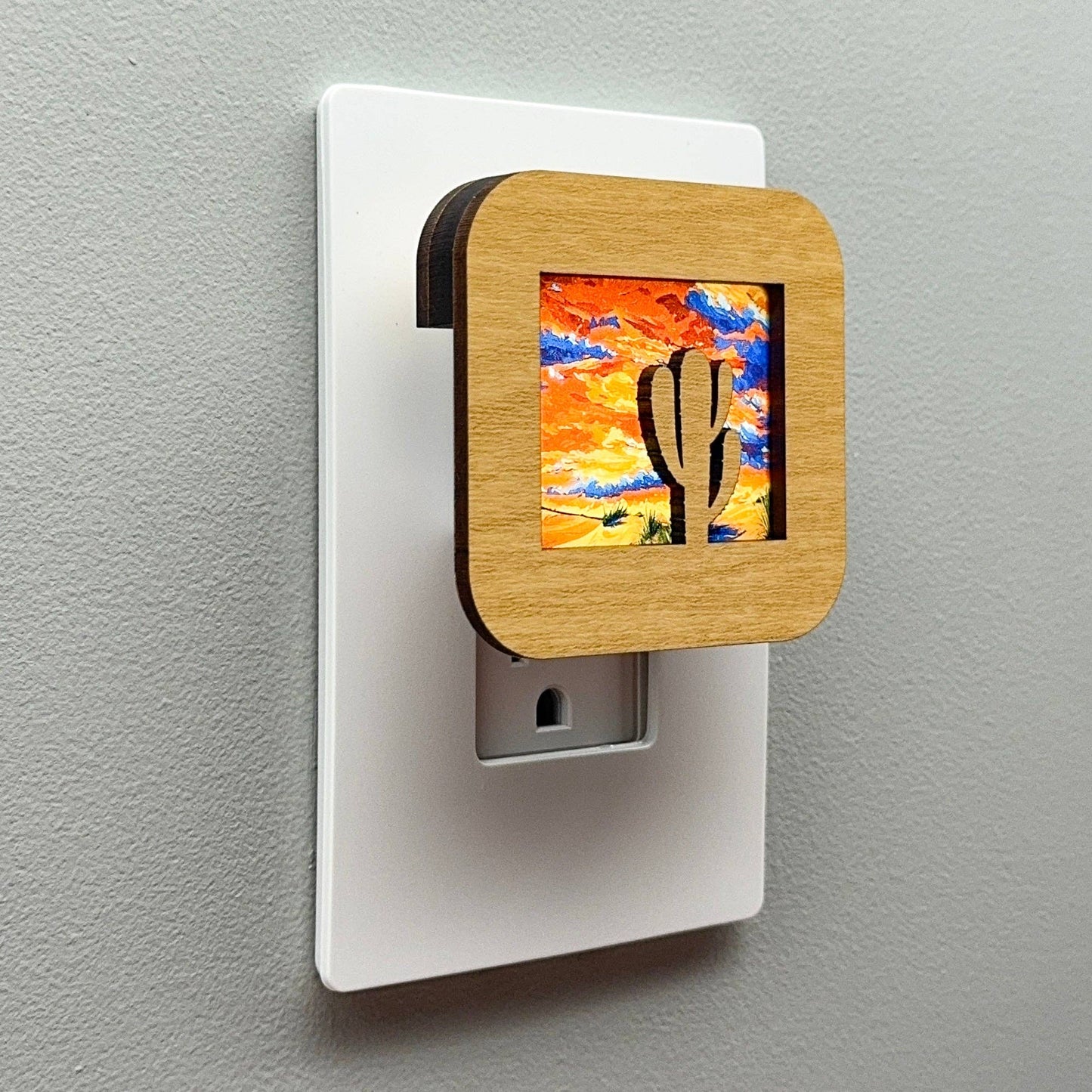 Cactus and Desert Landscape Night Light