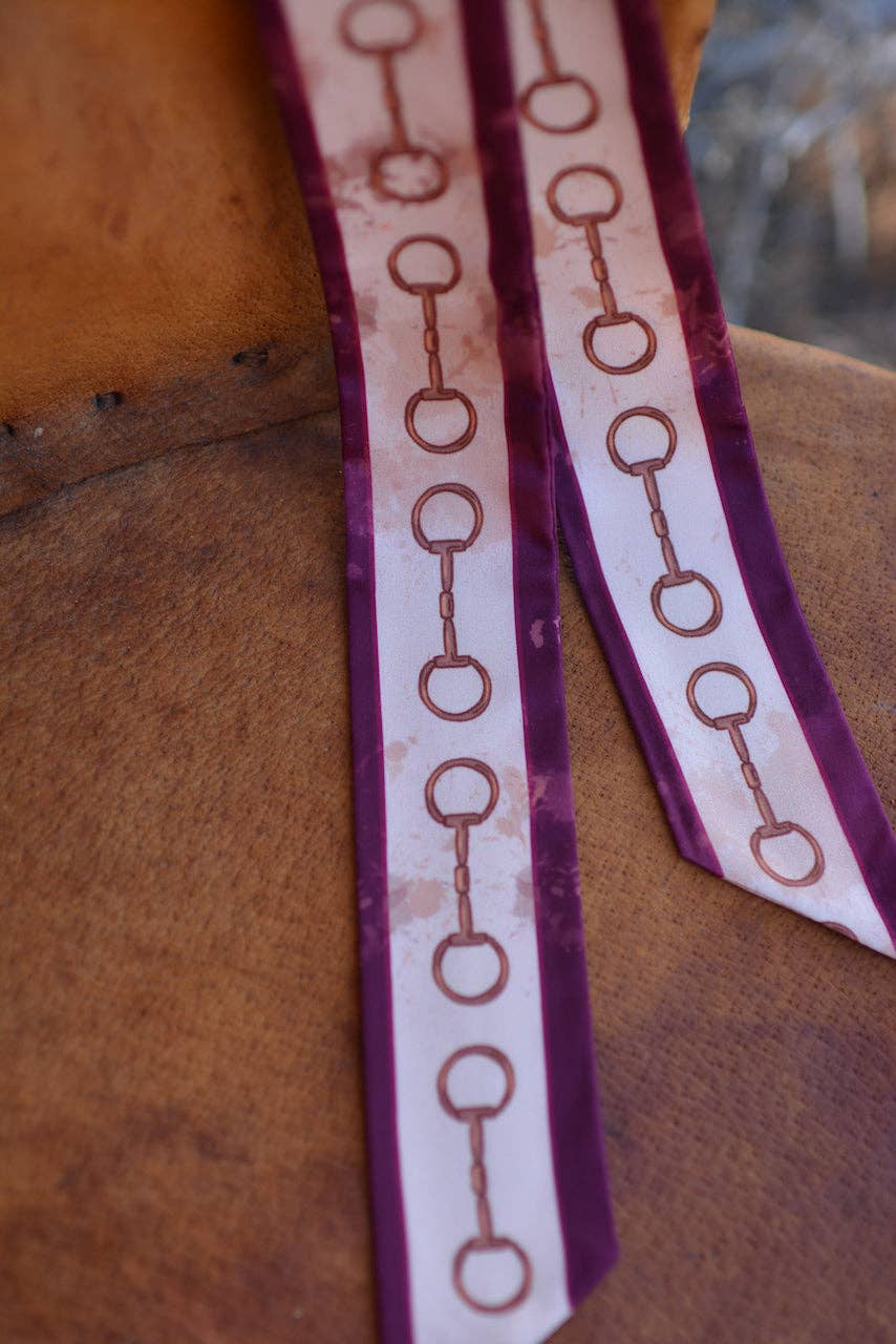 Show Day Dee Ring Snaffle Bit Silk Western Cowgirl Twilly Scarf LU