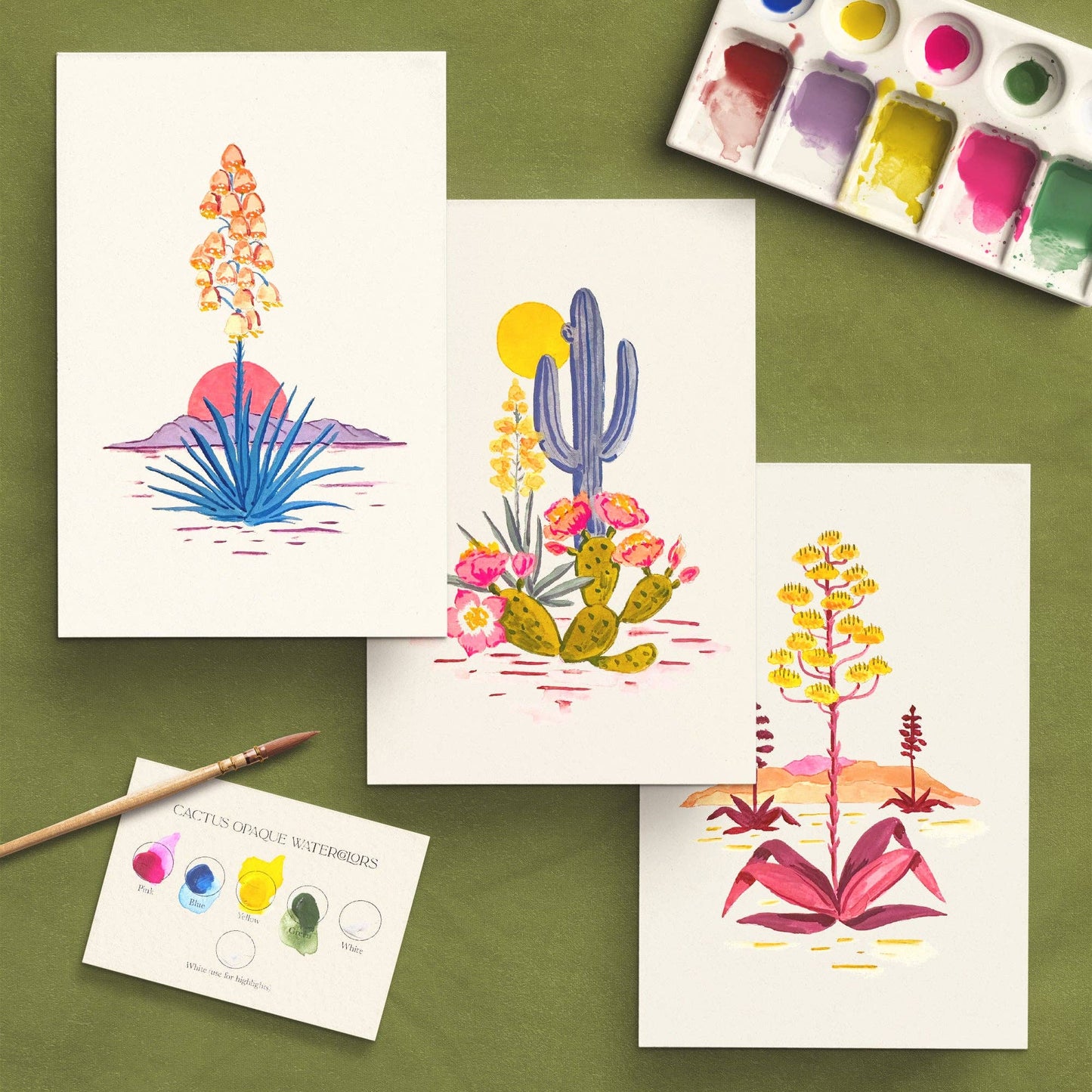 Watercolor Painting Kit: Cactus