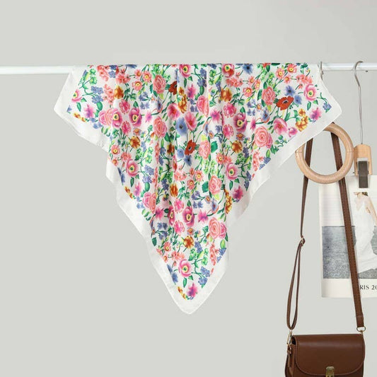 LARGE FLORAL PRINT BANDANA SCARF LU