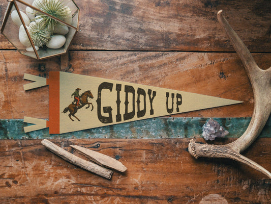 Giddy Up Felt Pennant: Mini Pennant-LU