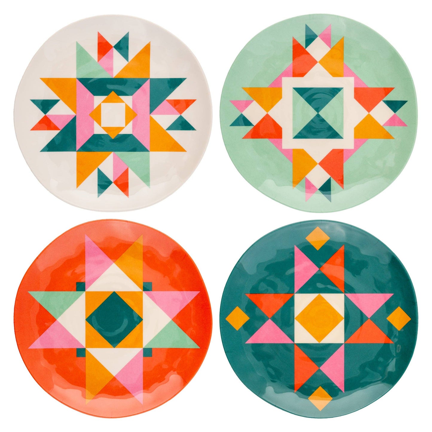 Quilt Books Melamine Salad Plates-Set of 4