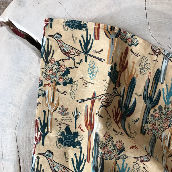 Linen Roadrunner’s Quest Tea Towel