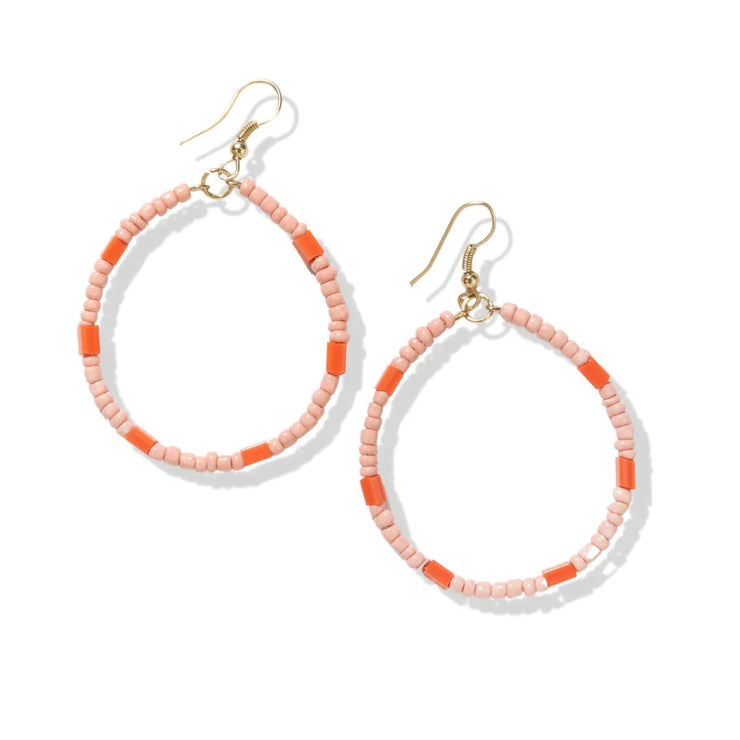 Courtney Alternating Beaded Hoop Earrings