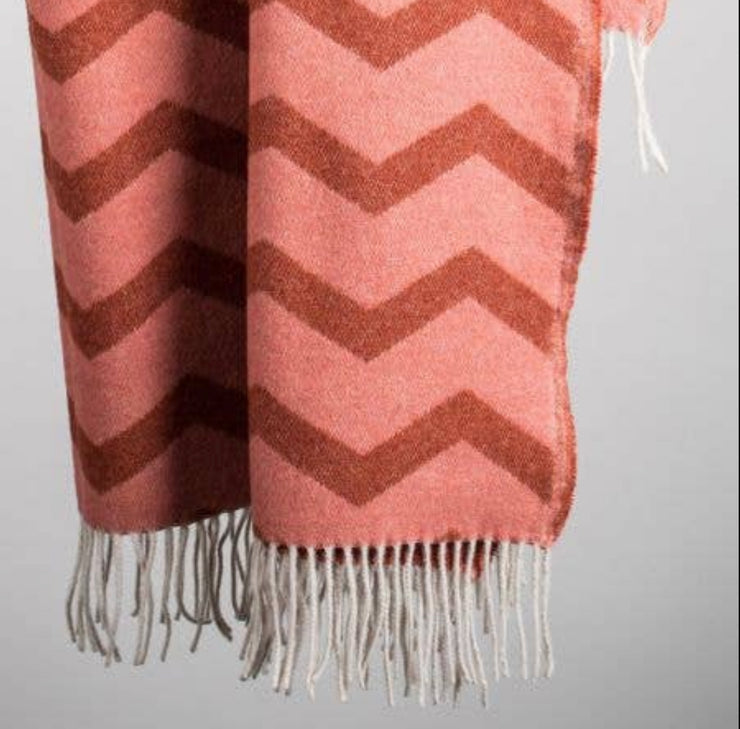 Rust and Salmon Throw Blanket