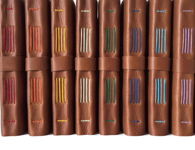 Lined Leather Journal- Navy