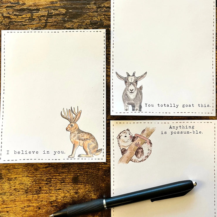 Trio of Animals Watercolor Notepad