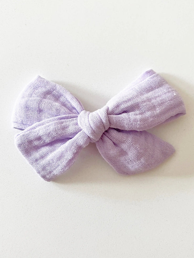 Muslin Bow with Clip | Baby & Toddler Hair Bow