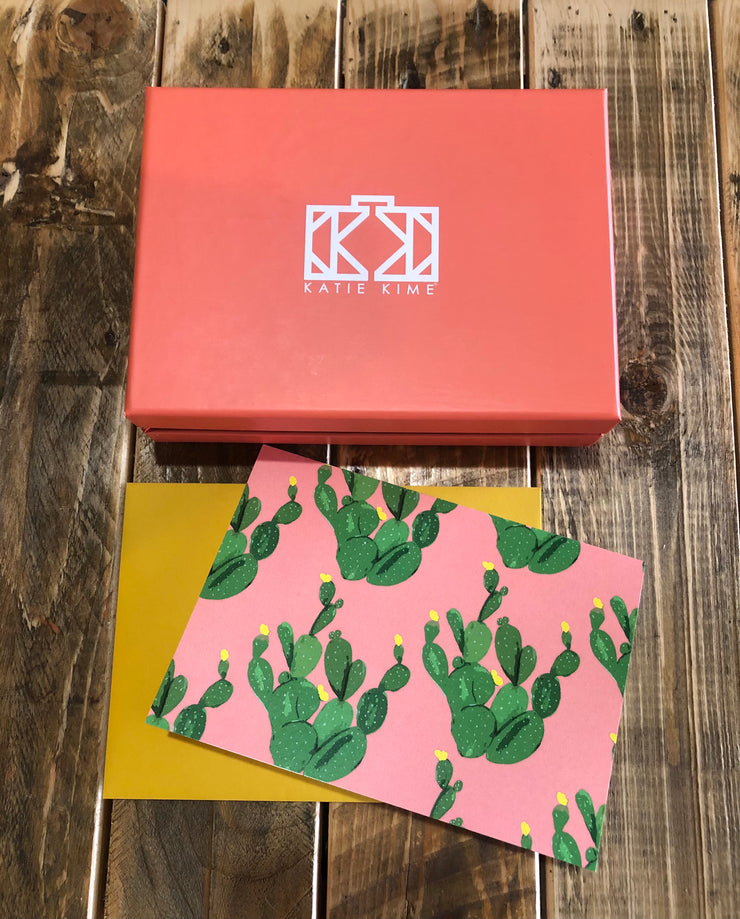 Palm Desert Folded Notecard Set- Coral